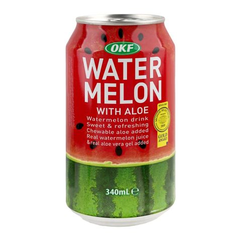 OKF Water Melon With Aloe Drink, 340ml Can