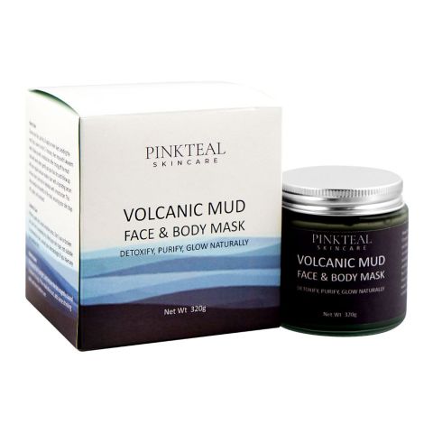 Pinkteal Skincare Volcanic Mud Face & Body Mask, For All Types Of Skin, 320g