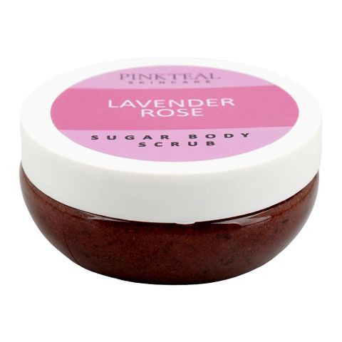Pinkteal Skincare Lavender Rose Sugar Body Scrub, Shea Butter, Stearic Acid, 250g